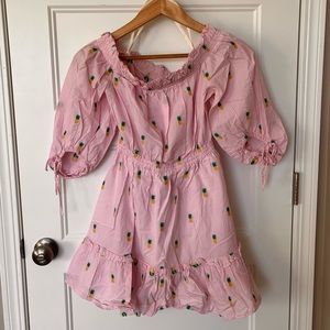 LAST CHANCE - Kate Spade Off-Shoulder Pineapple Dress, size XXS